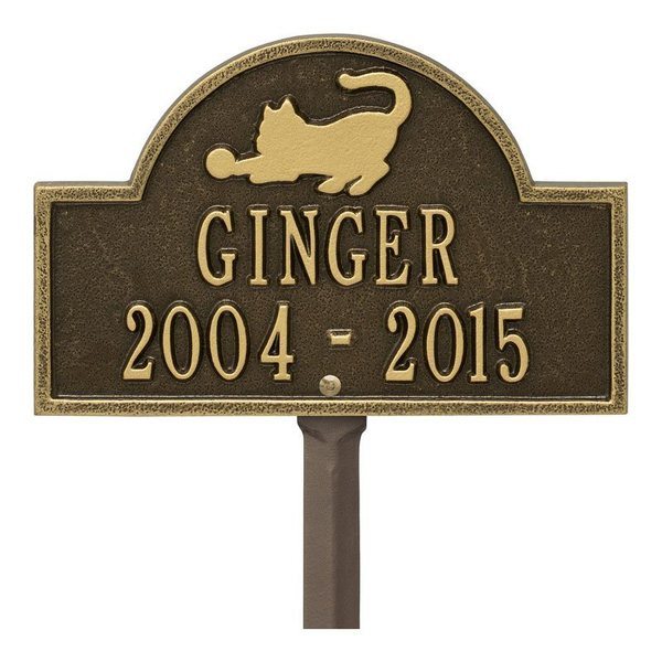 Feline Pet Brass Memorials Plaque